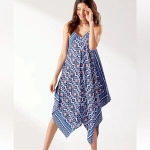 TOMMY BAHAMA | $148 Maxi Dress Ikat Handkerchief Asymmetric Swim Cover Up - L/XL